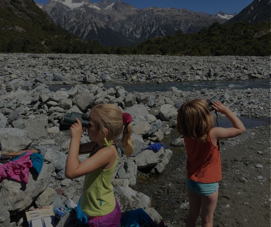 Kids with their own binoculars