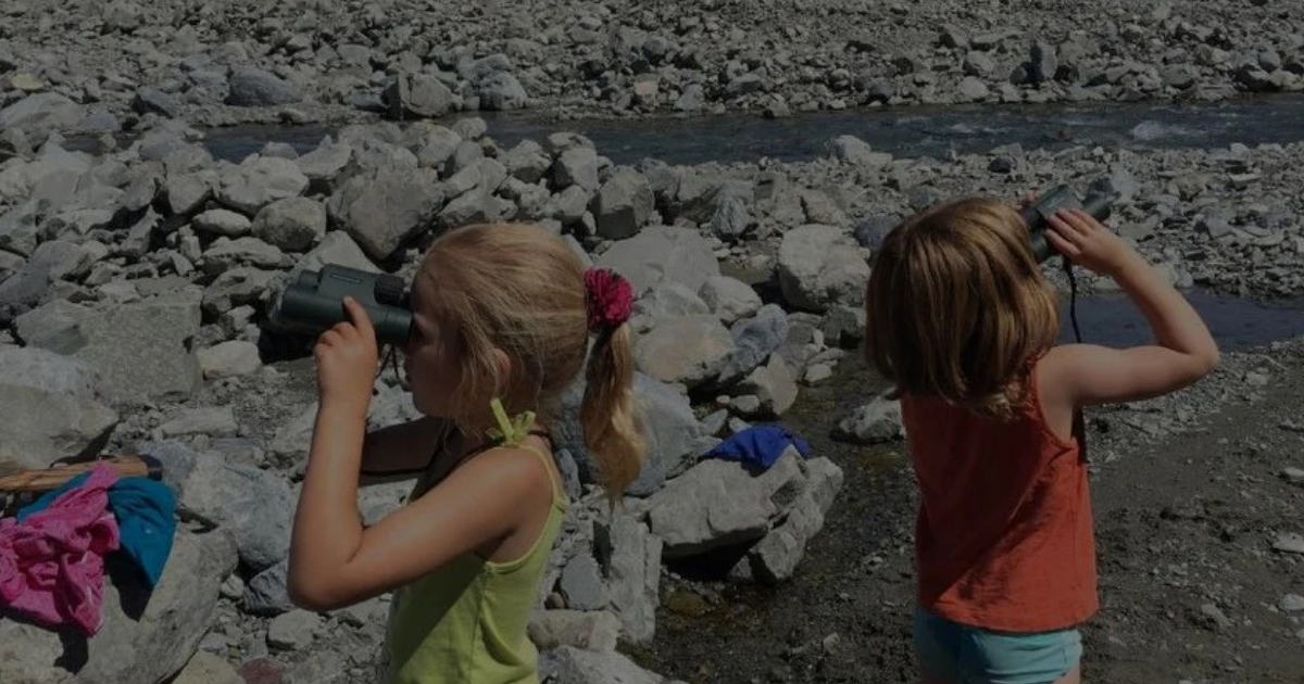 Kids with their own binoculars