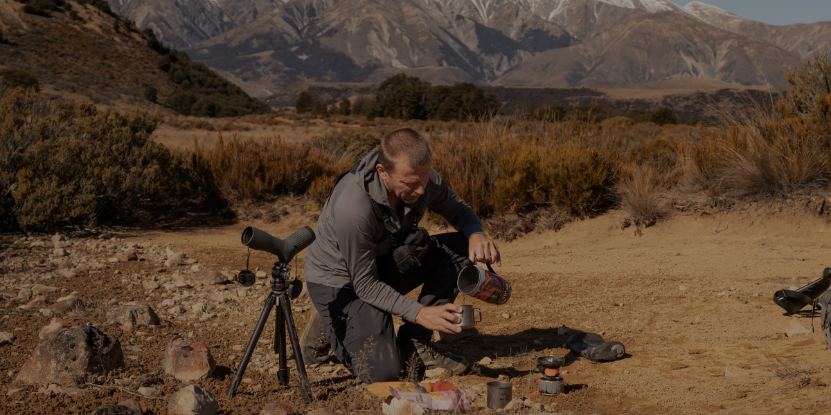 Hunter caring for hunting gear, including boots and tents, in New Zealand