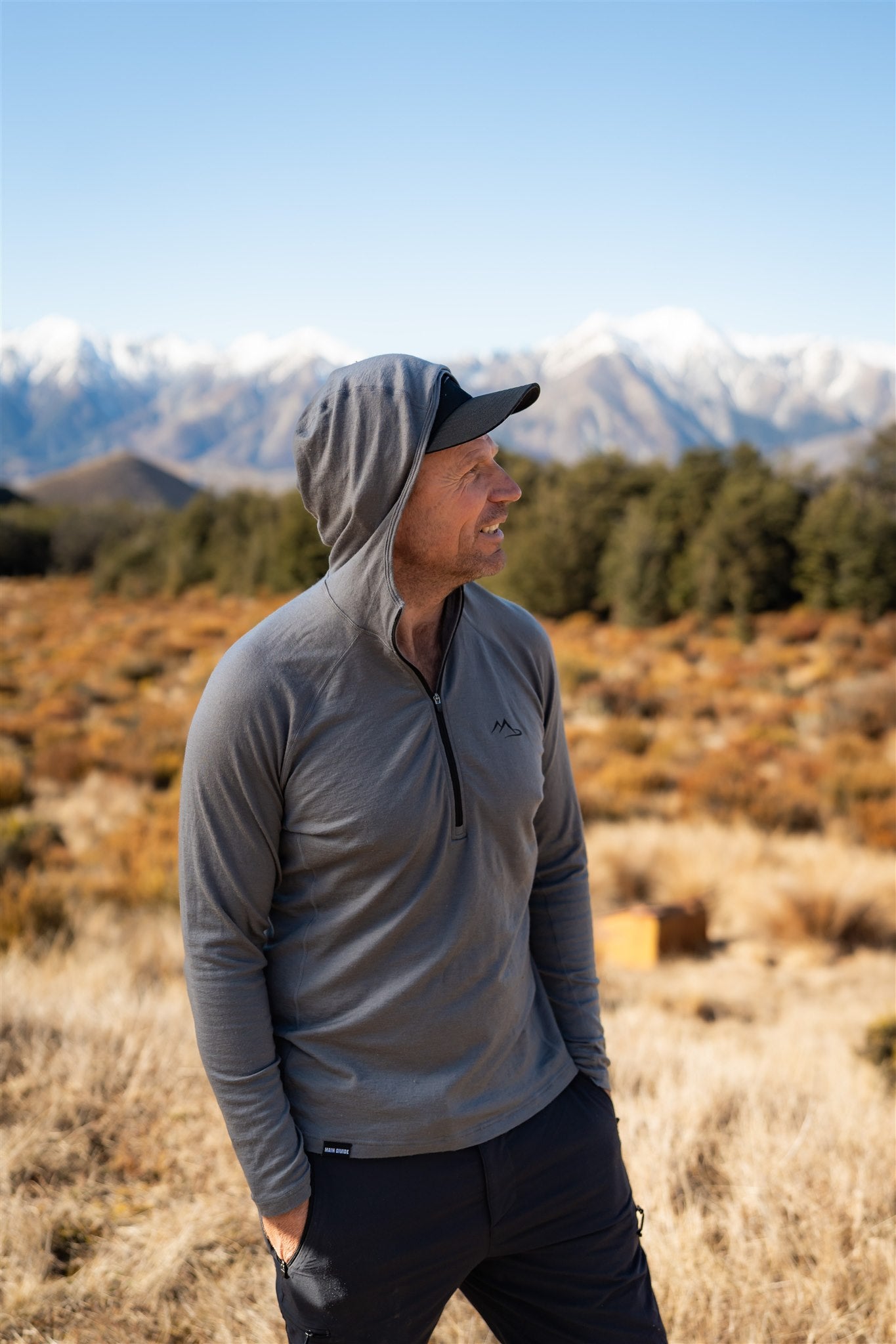 HTM 145 Long Sleeve Hoodie Men's Cool Grey