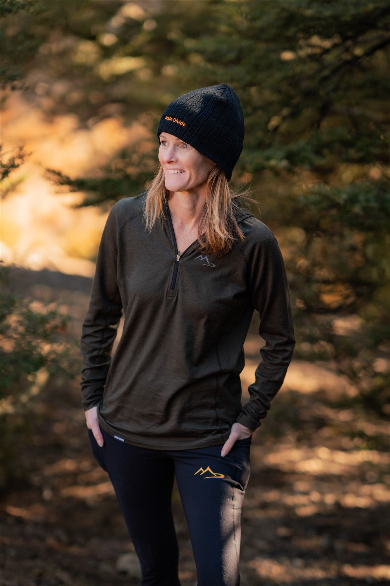HTM 145 Long Sleeve Hoodie Women's Forest Green