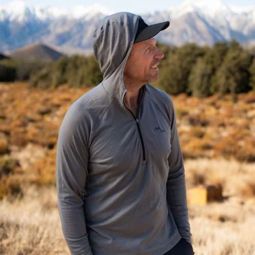 HTM 145 Long Sleeve Hoodie Men's Forest Green